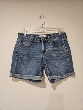 Sonoma Womens Blue Rolled-Hem Denim Shorts, Size 4